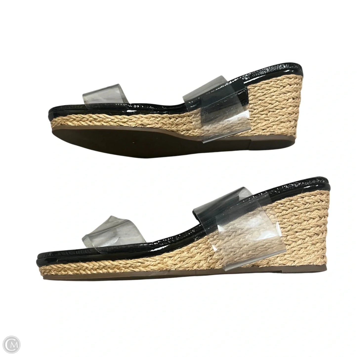 Sandals Heels Wedge By Schutz In Black & Tan, Size: 7