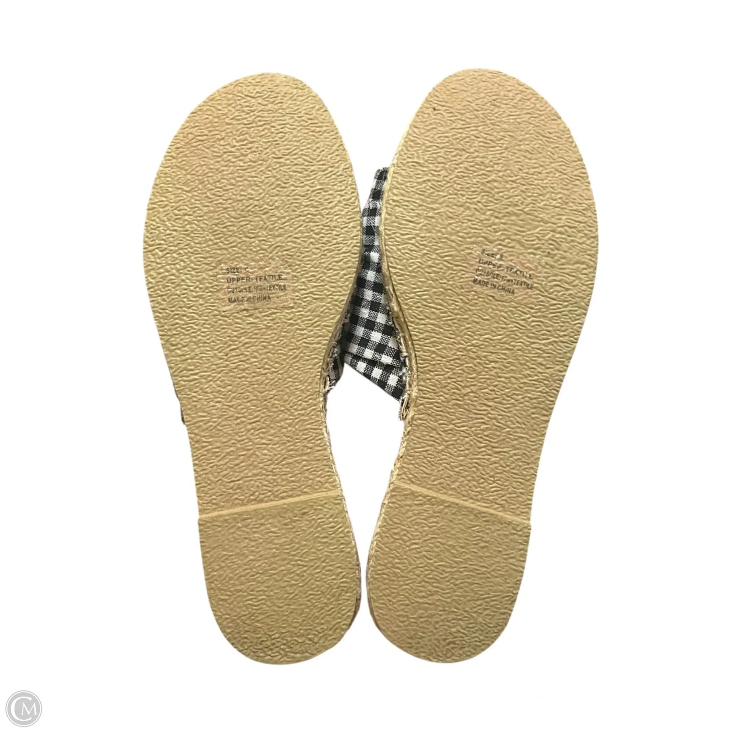 Sandals Flats By Olivia Miller In Black & White, Size: 6