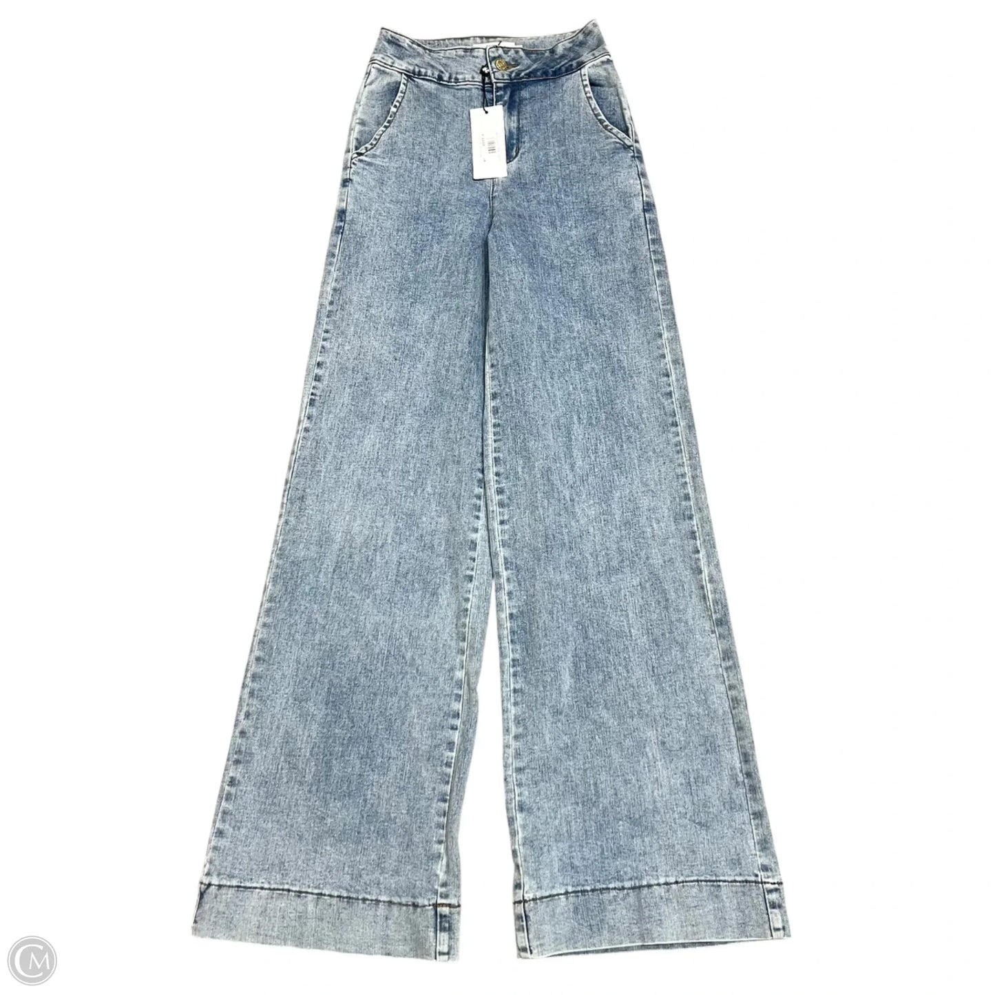 Jeans Wide Leg By Molly Bracken In Blue Denim, Size: 10