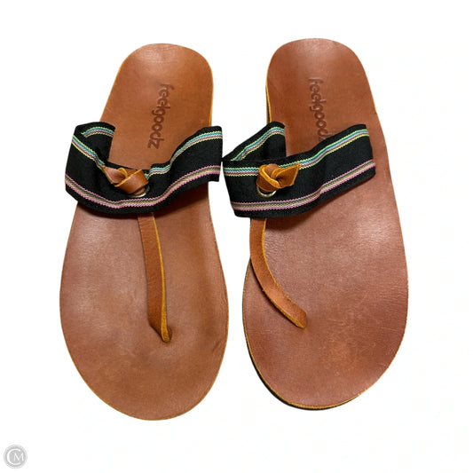 Sandals Flip Flops By Feelgoodz In Brown, Size: 7