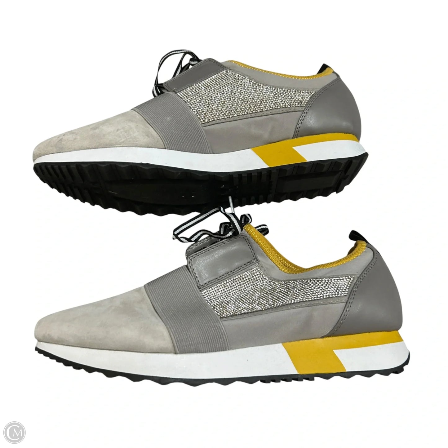 Shoes Sneakers By Steve Madden In Grey & Yellow, Size: 11