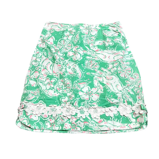Skirt Designer By Lilly Pulitzer In Green & White, Size: Xs