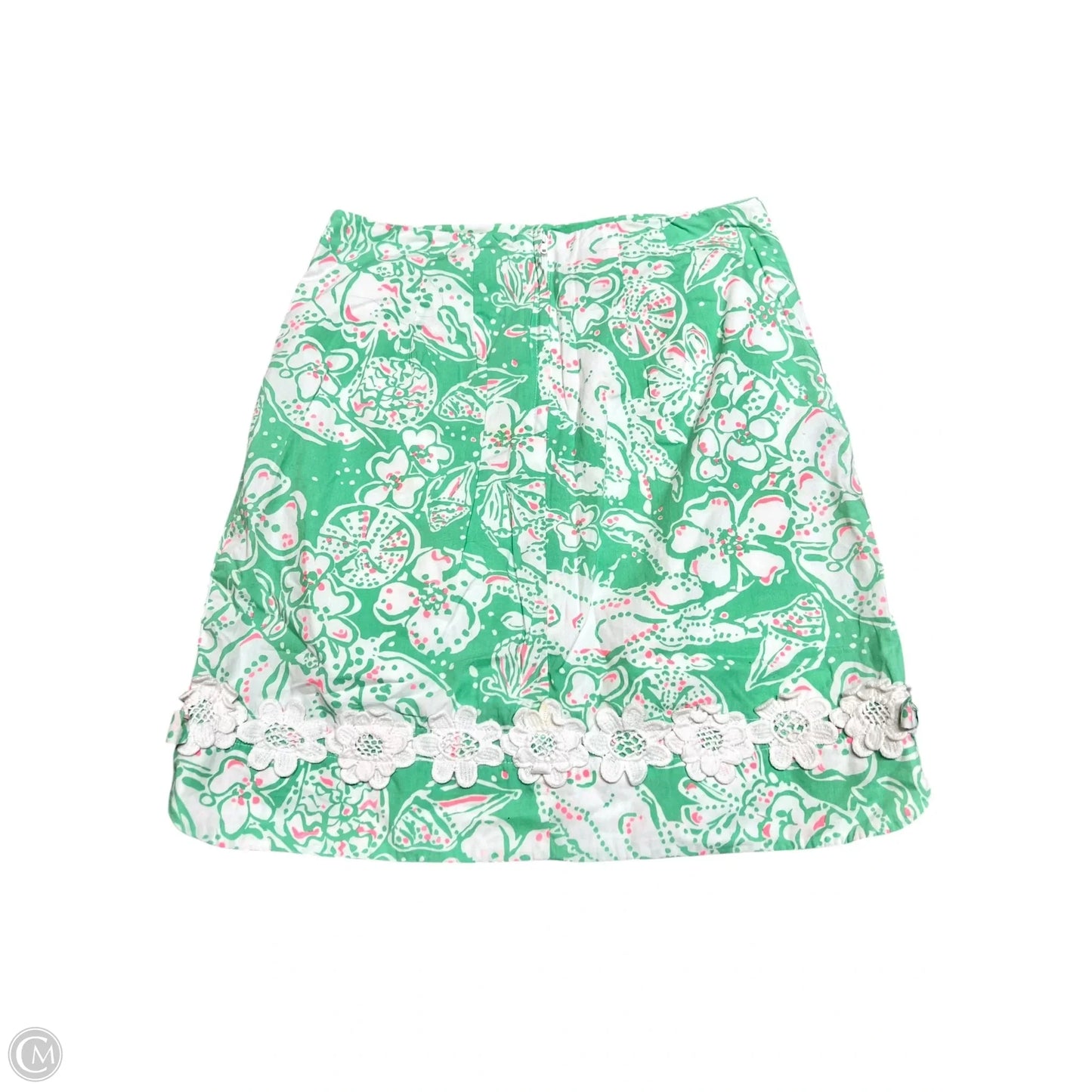 Skirt Designer By Lilly Pulitzer In Green & White, Size: Xs