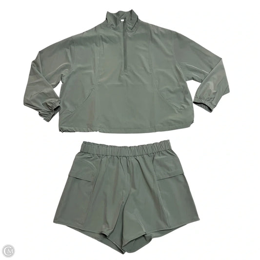 Athletic Shorts 2pc By Rae Mode In Green, Size: 1x
