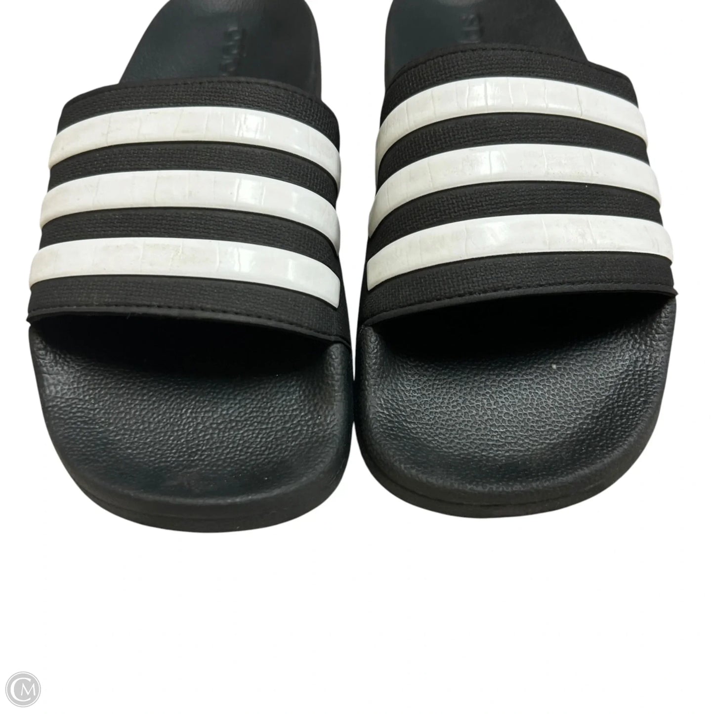 Sandals Flats By Adidas In Black & White, Size: 6
