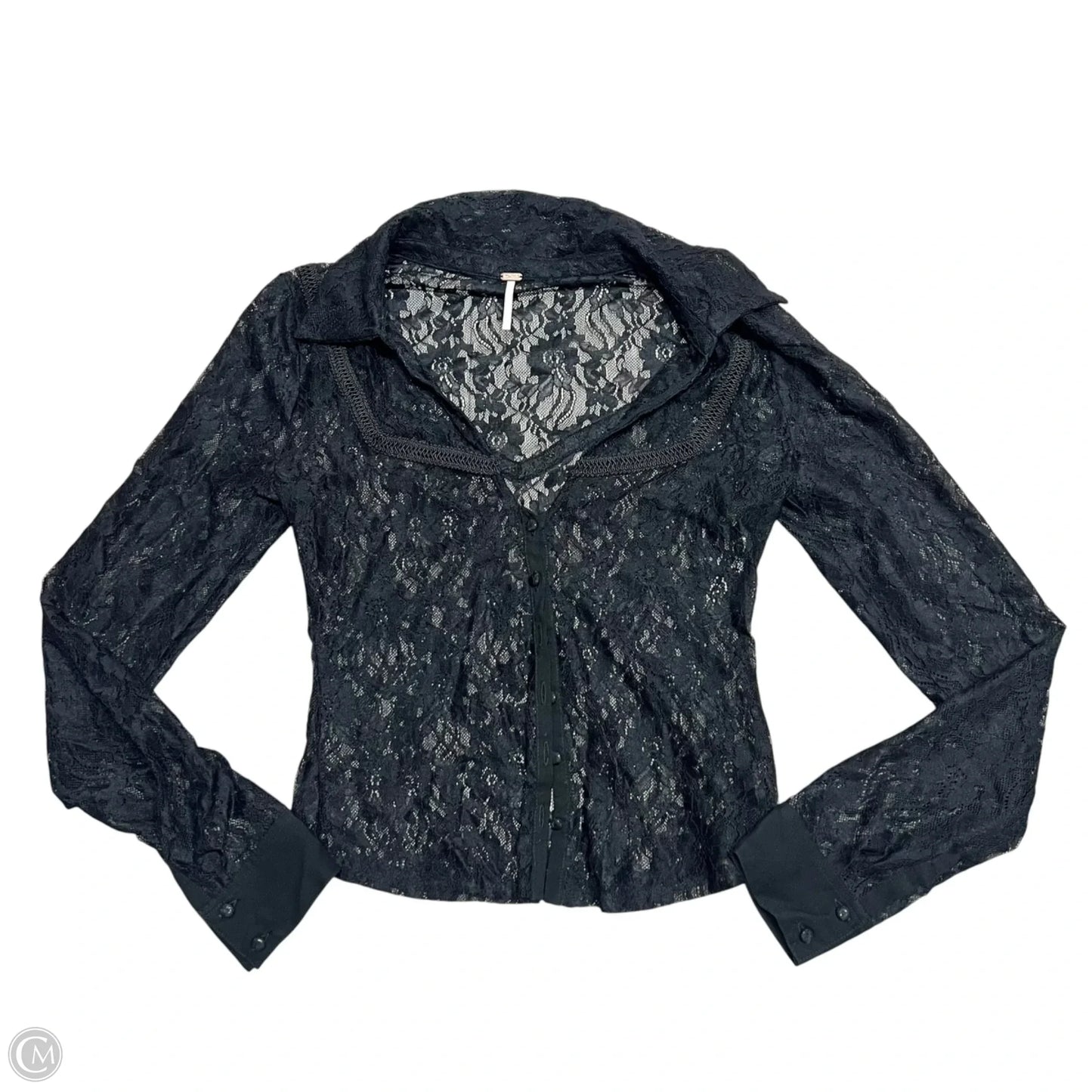Top Long Sleeve By Free People In Black, Size: S