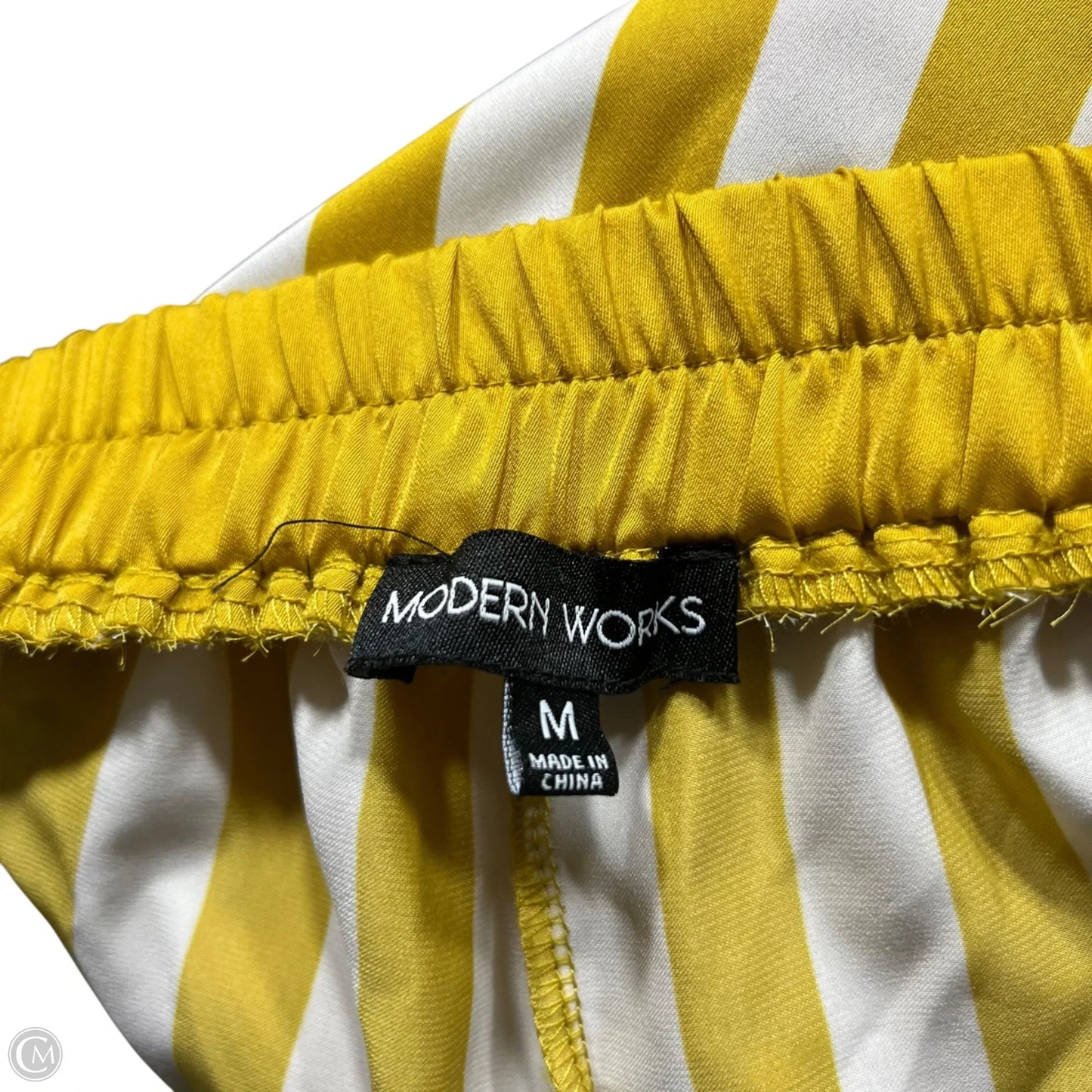 Top 2pc Sleeveless By Modern Works In White & Yellow, Size: M
