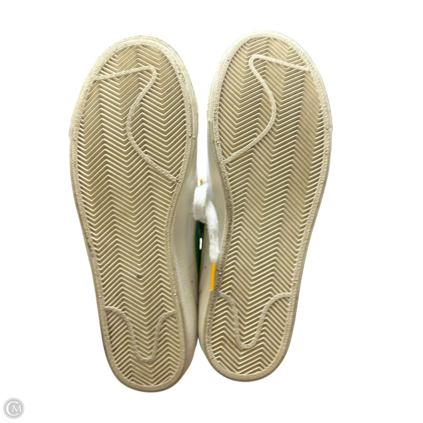 Shoes Sneakers By Nike In White & Yellow, Size: 9