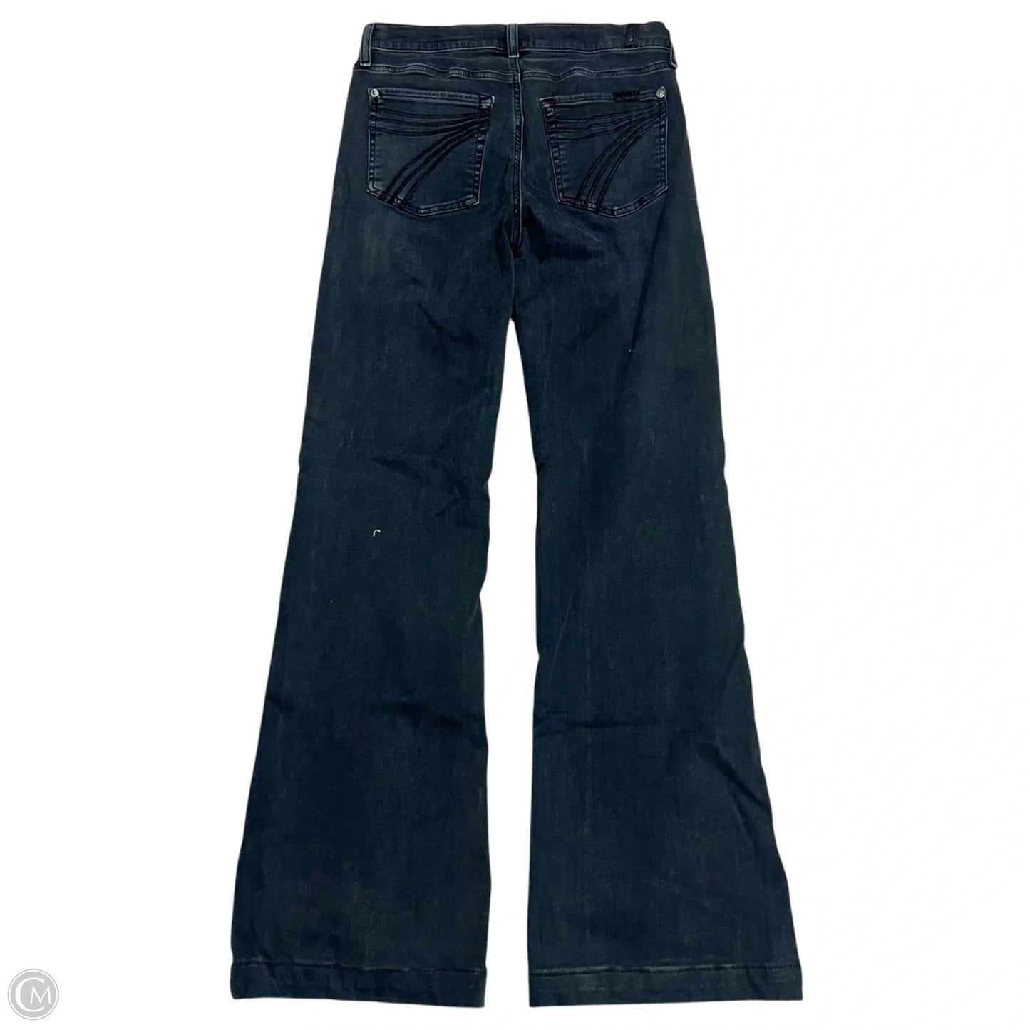 Jeans Flared By 7 For All Mankind In Black Denim, Size: 6