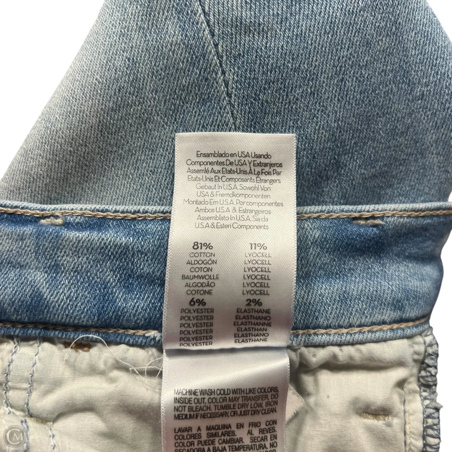 Jeans Straight By Mother In Blue Denim, Size: 4