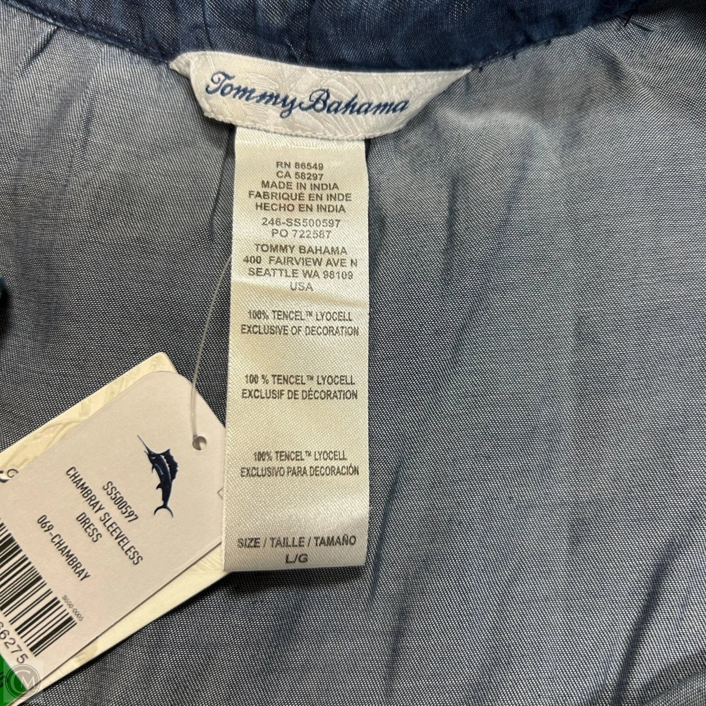 Dress Casual Short By Tommy Bahama In Blue Denim, Size: L