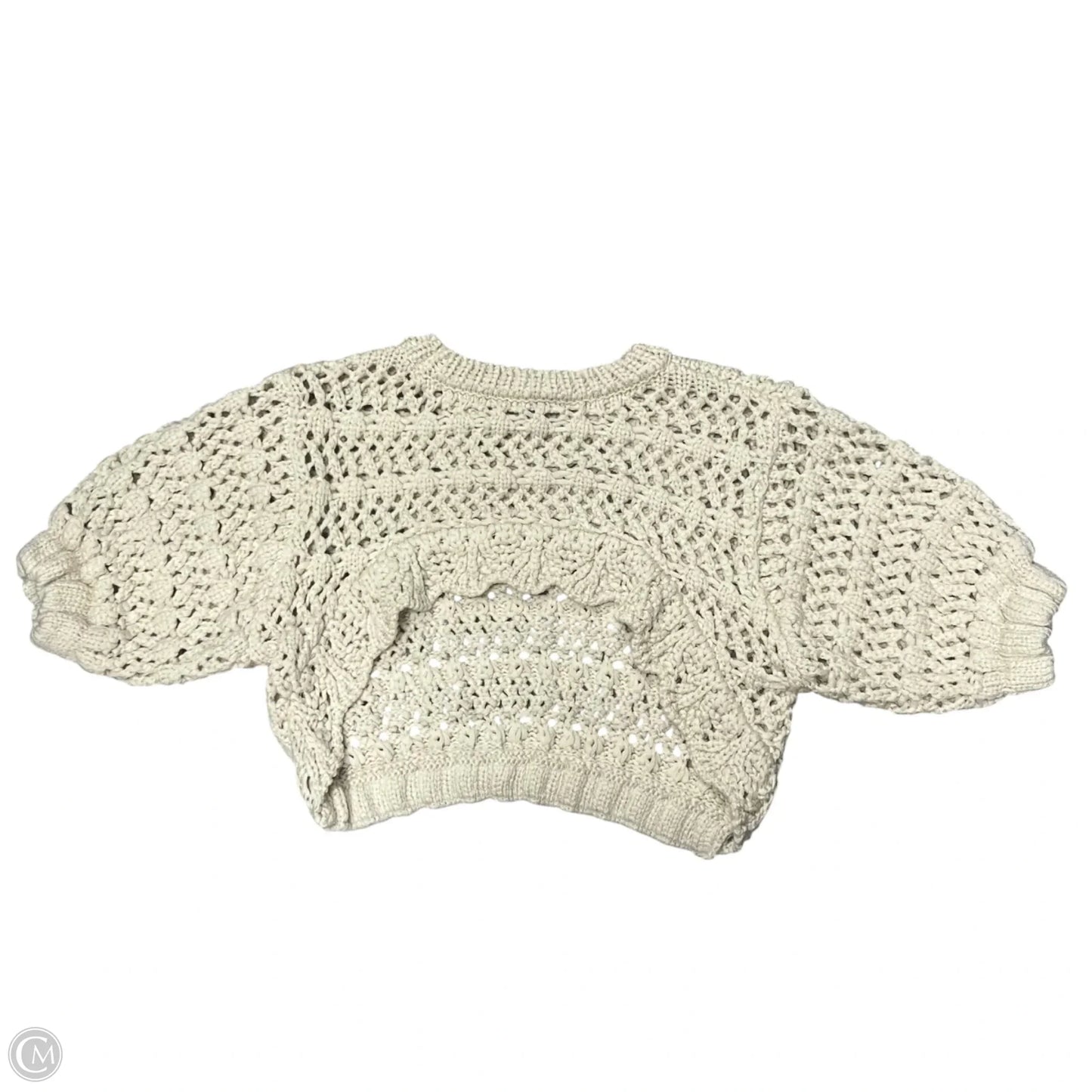 Sweater Short Sleeve By Zara In Cream, Size: M
