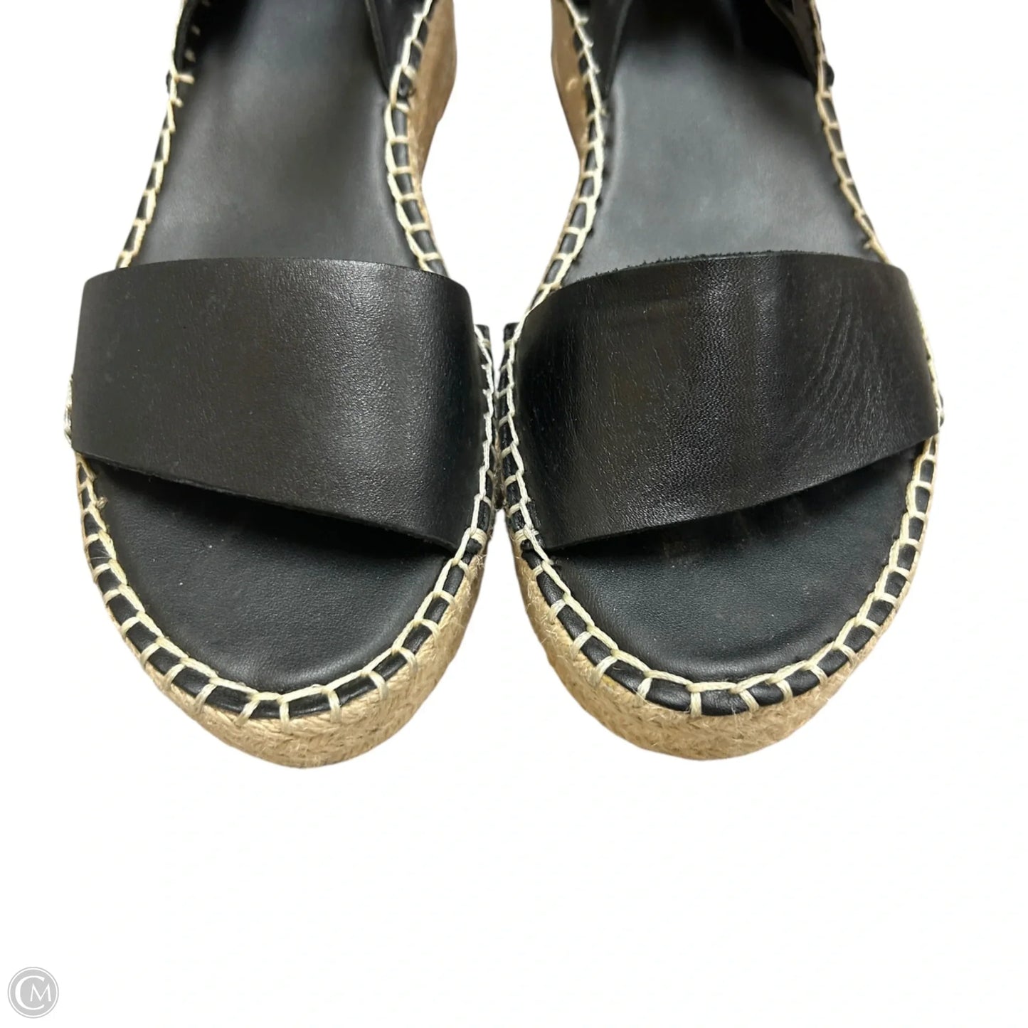 Sandals Heels Wedge By Franco Sarto In Black & Tan, Size: 6.5