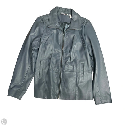 Jacket Leather By D&co. In Teal, Size: L