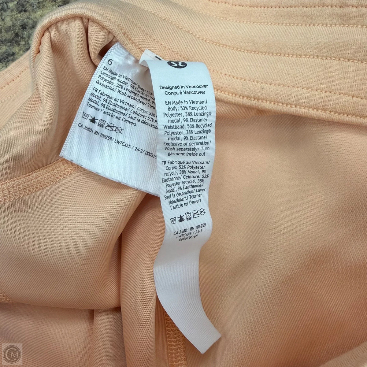 Athletic Shorts By Lululemon In Orange, Size: 6