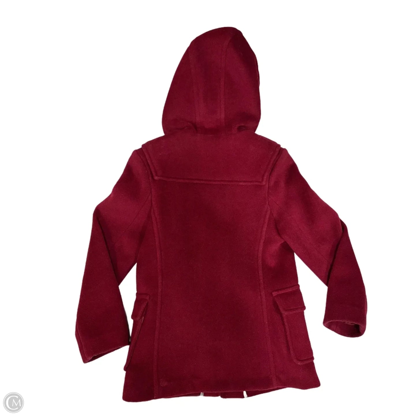 Coat Luxury Designer By Burberry In Burgundy, Size: Xs