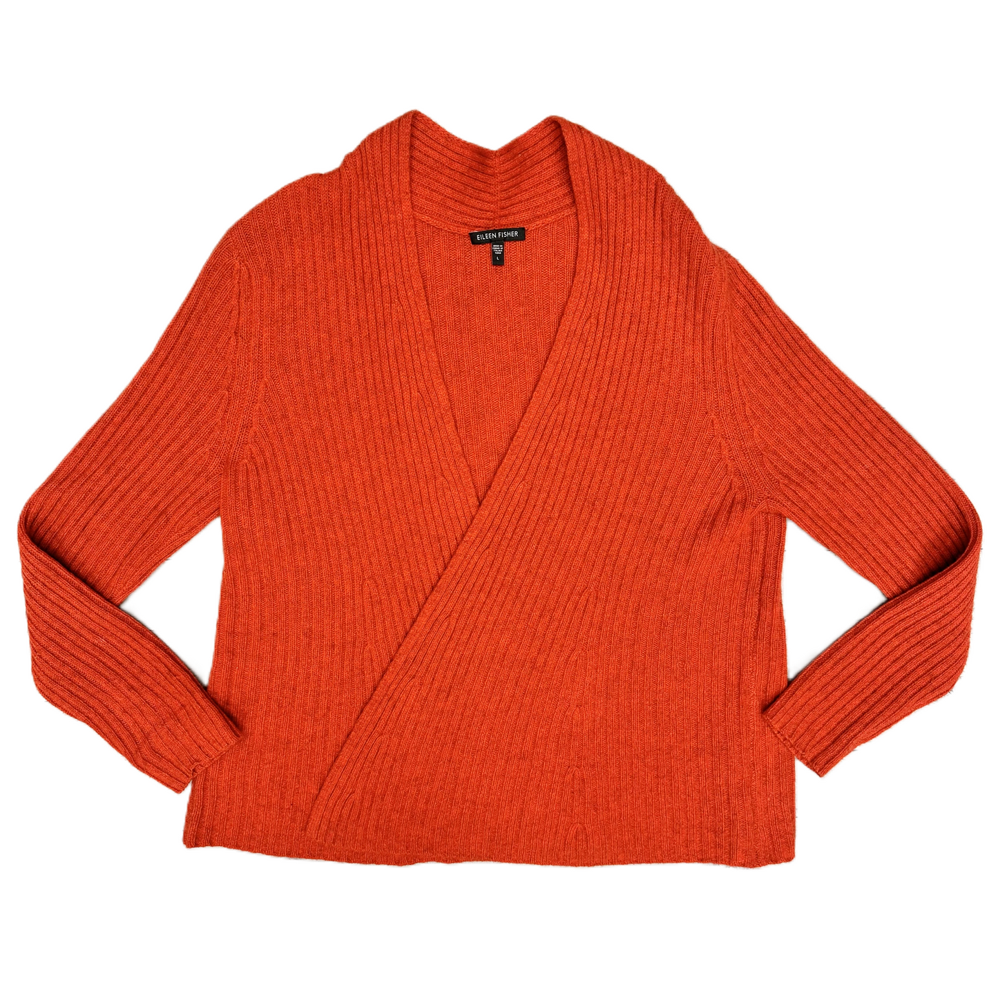 Sweater Cardigan By Eileen Fisher In Red, Size: L