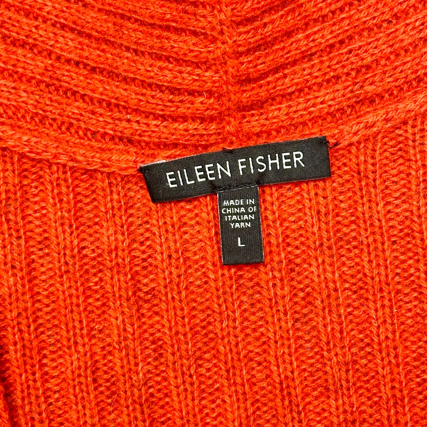 Sweater Cardigan By Eileen Fisher In Red, Size: L