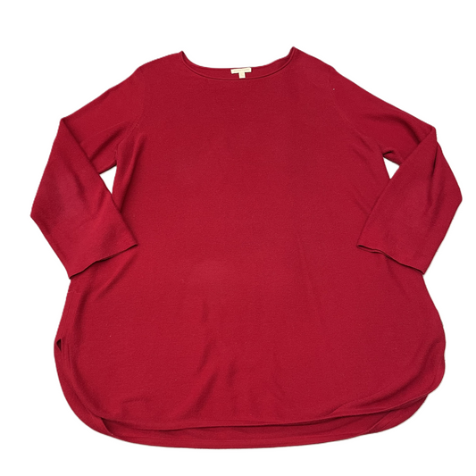 Sweater By Eileen Fisher In Red