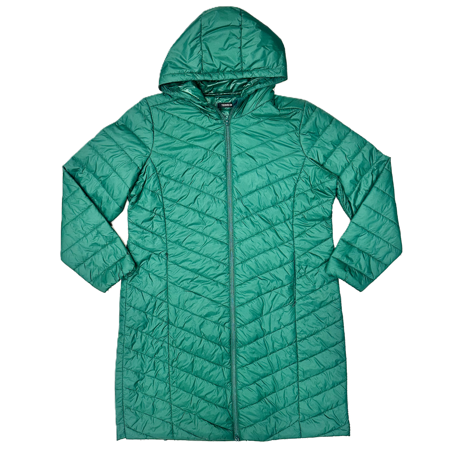 Coat Puffer & Quilted By Torrid In Green, Size: 14