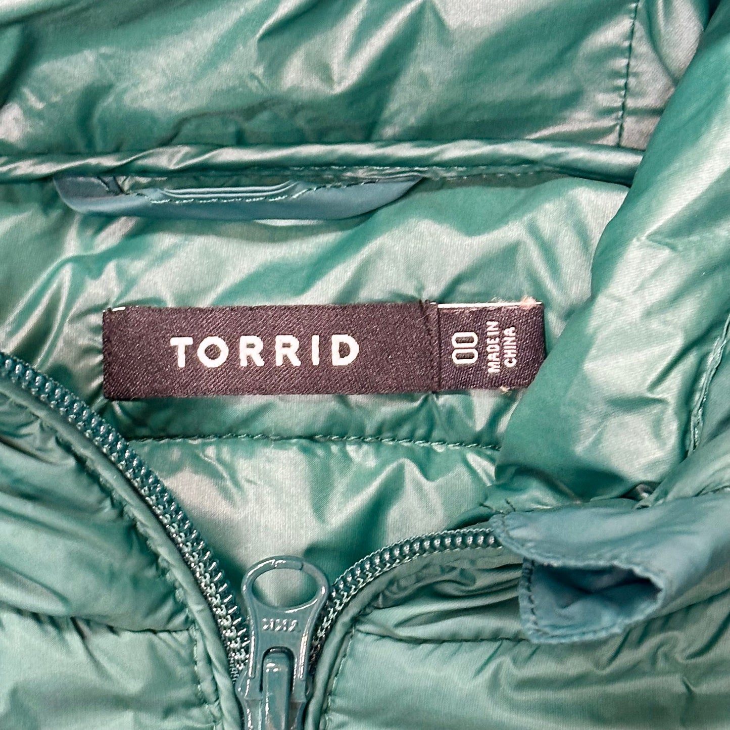 Coat Puffer & Quilted By Torrid In Green, Size: 14