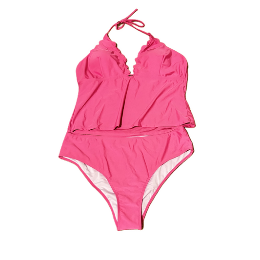 Hot Pink Swimsuit 2pc By Shein, Size: 4x