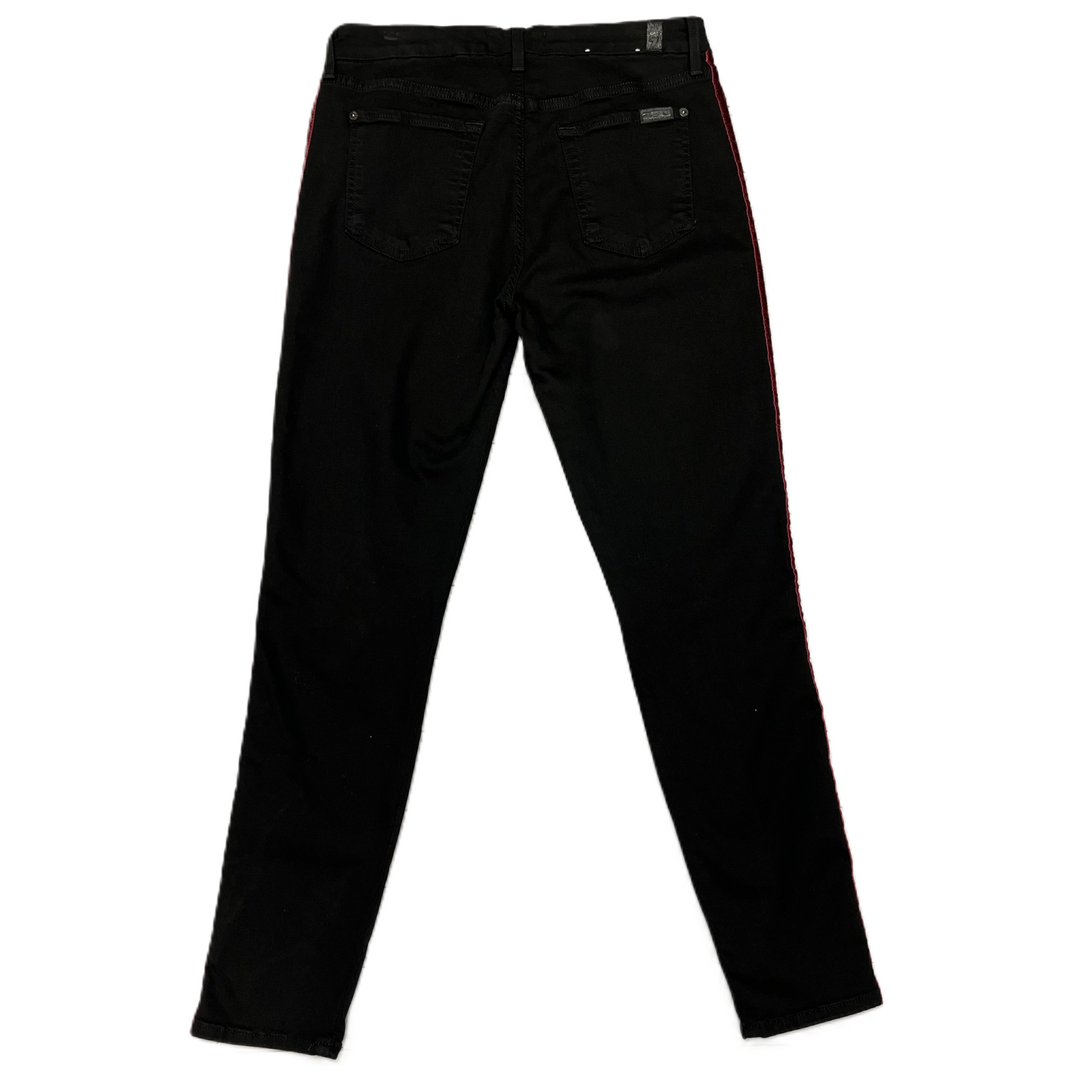 Black Red Jeans Straight By 7 For All Mankind, Size: 8