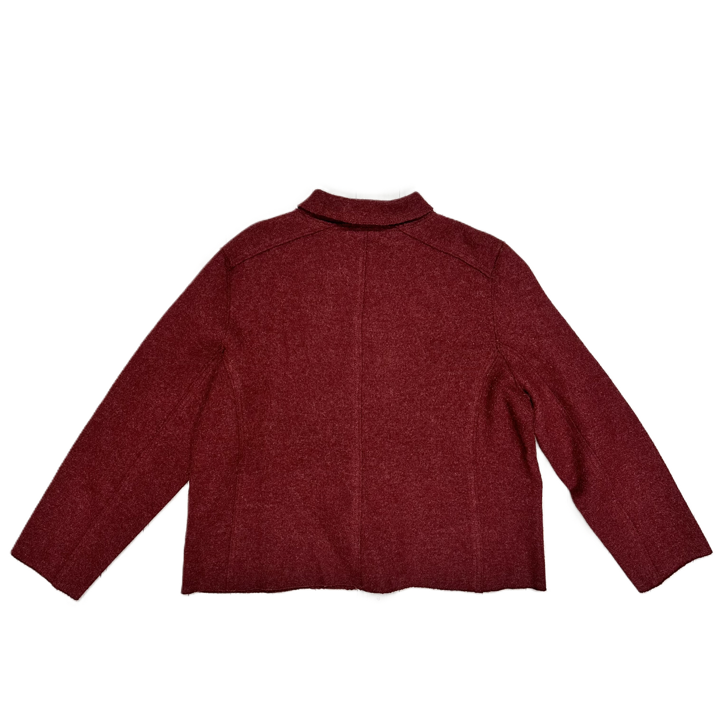 Sweater Cardigan By Eileen Fisher In Burgundy, Size: Xl