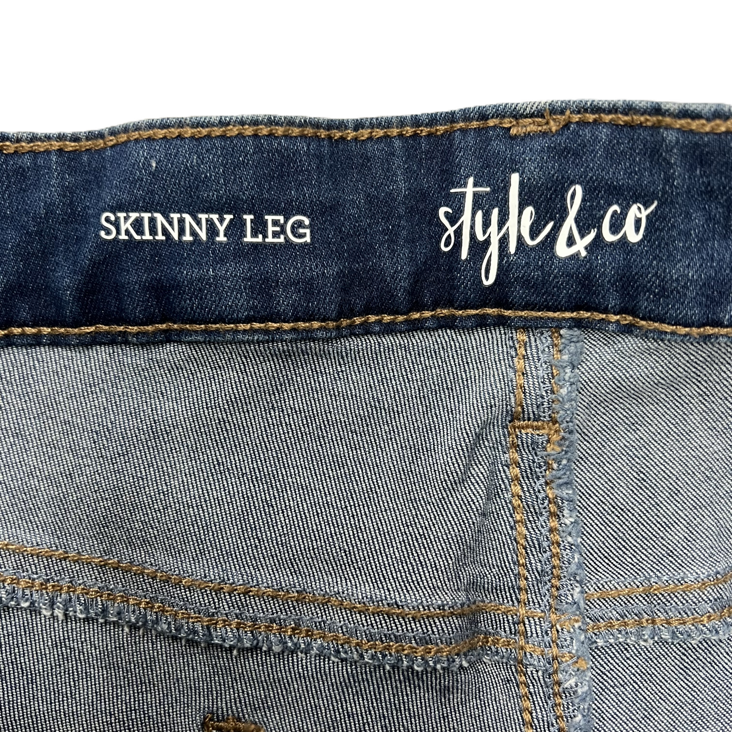 Jeans Skinny By Style And Company In Blue Denim, Size: 14