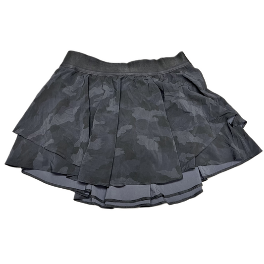 Athletic Skort By Lululemon In Black & Grey, Size: 12t