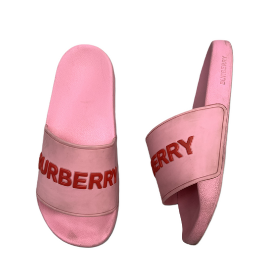 Sandals Luxury Designer By Burberry In Pink, Size: 8.5