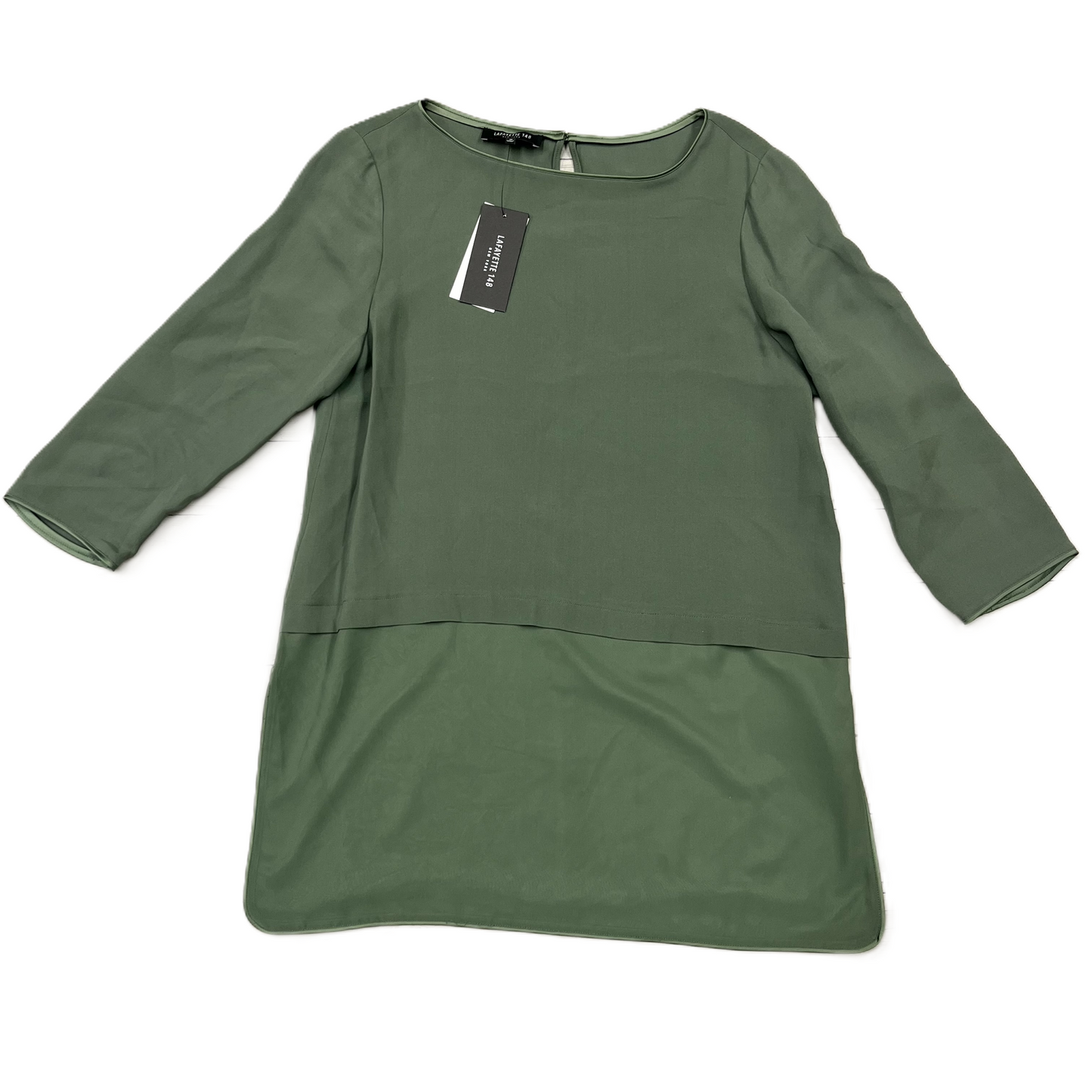 Top 3/4 Sleeve Designer By Lafayette 148 In Green, Size: M