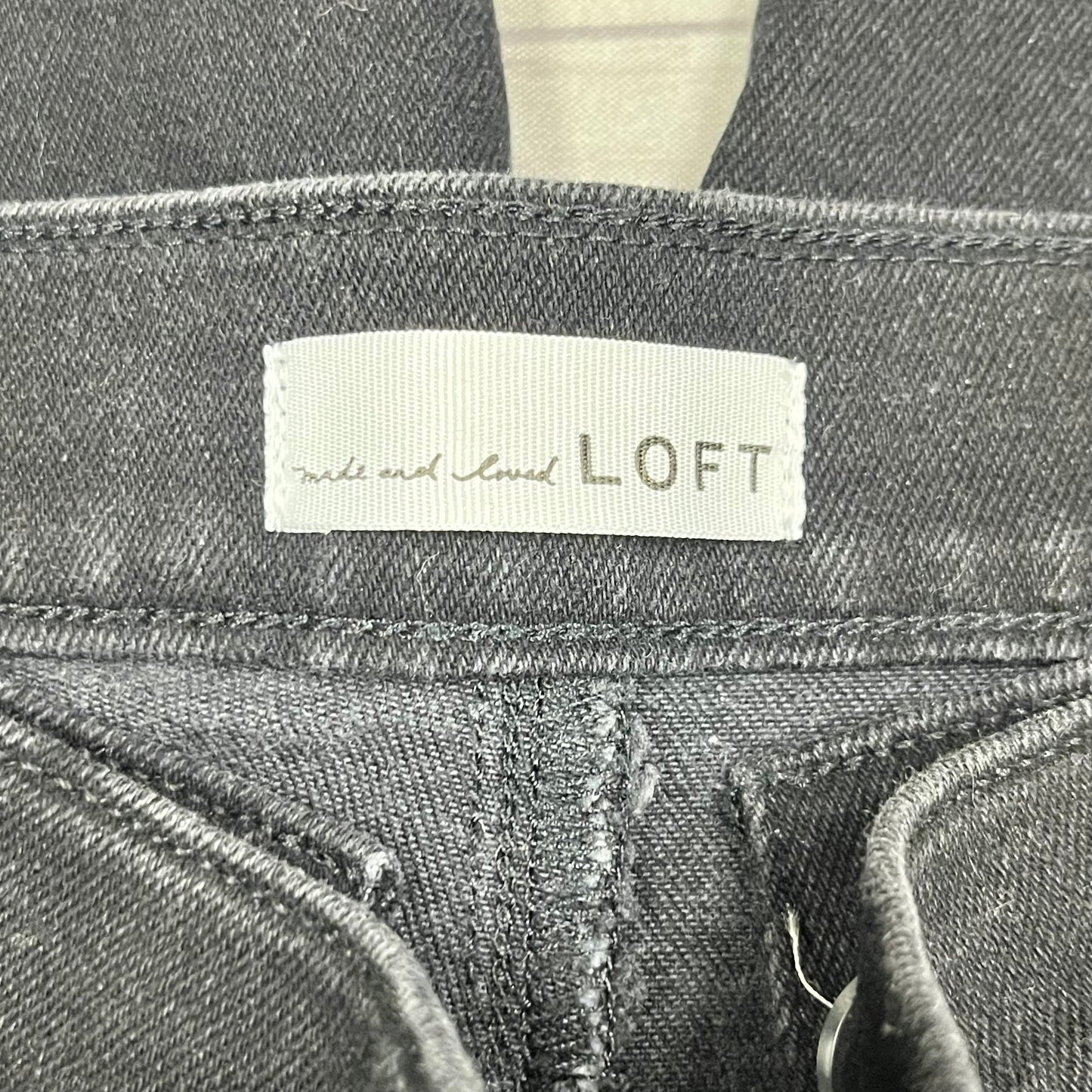 Jeans Wide Leg By Loft In Black Denim, Size: 8