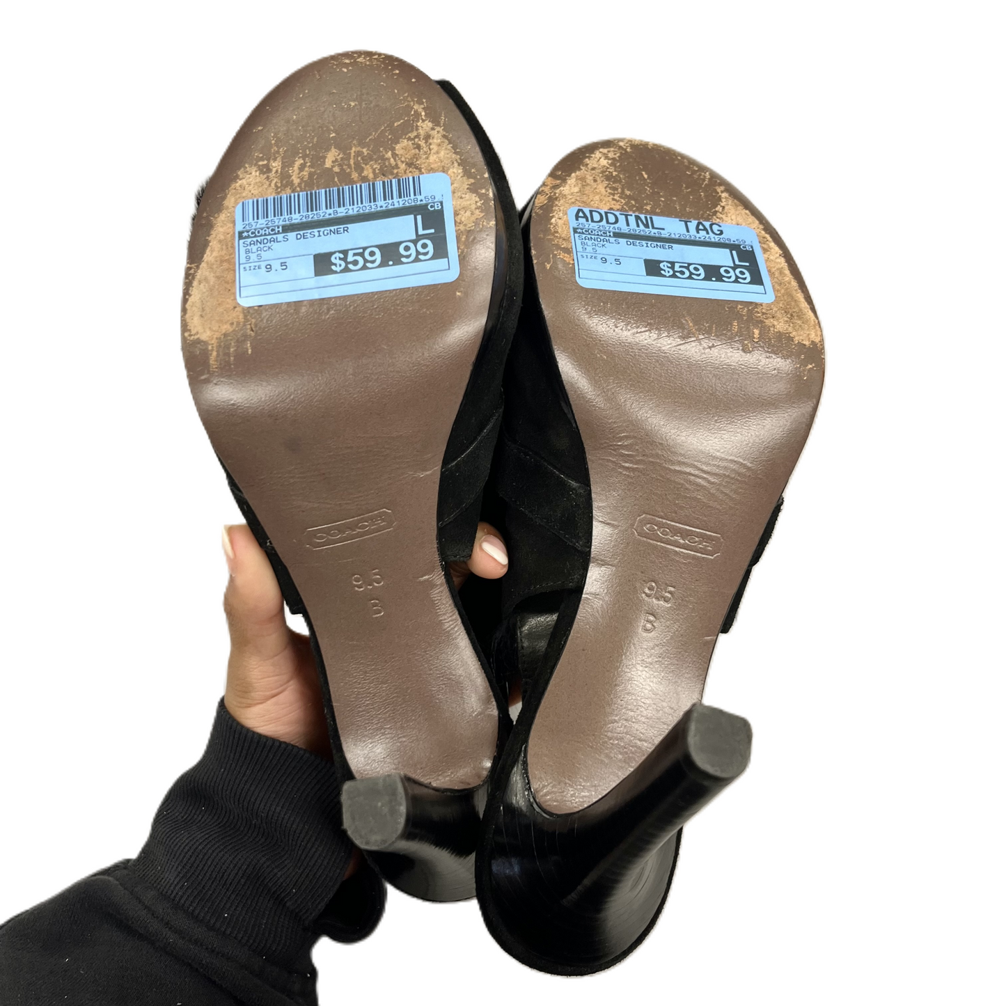 Sandals Designer By Coach In Black, Size: 9.5