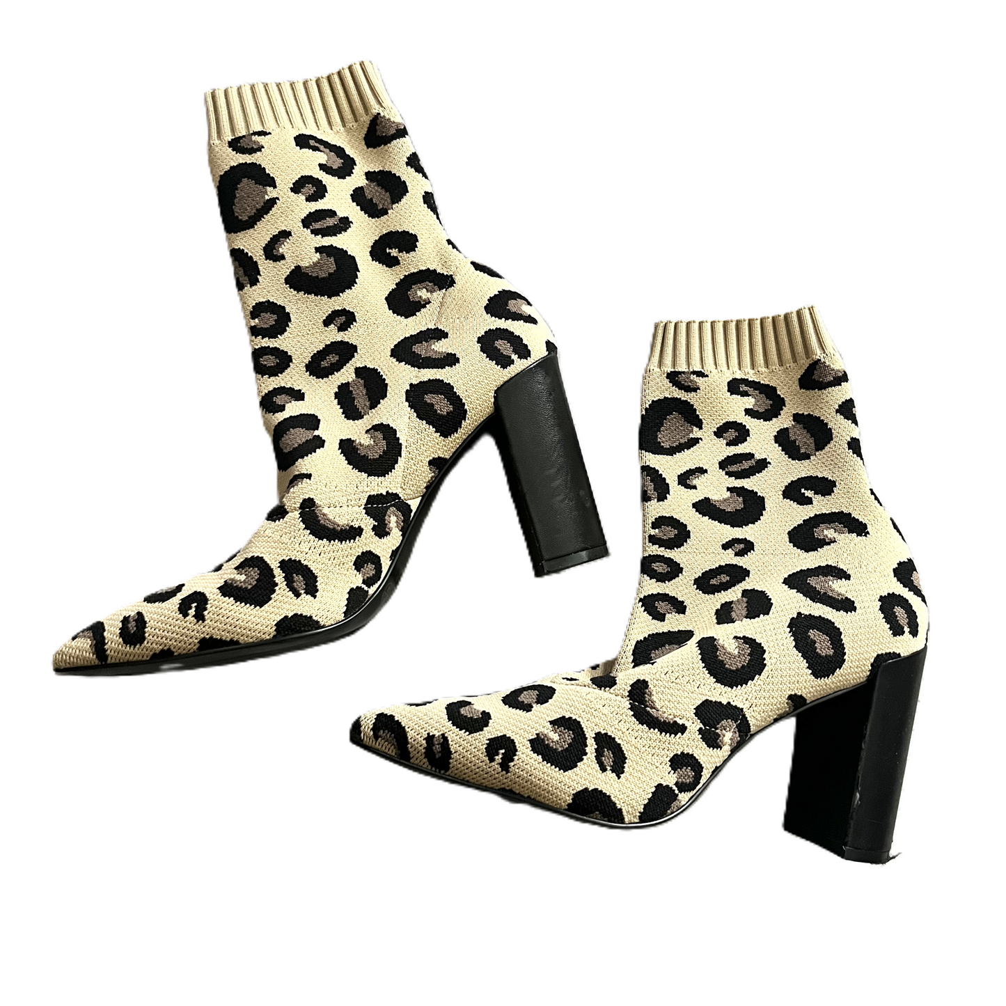 Boots Ankle Heels By Chinese Laundry In Animal Print, Size: 7.5