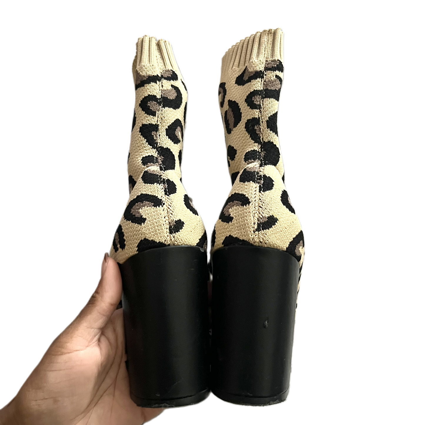 Boots Ankle Heels By Chinese Laundry In Animal Print, Size: 7.5