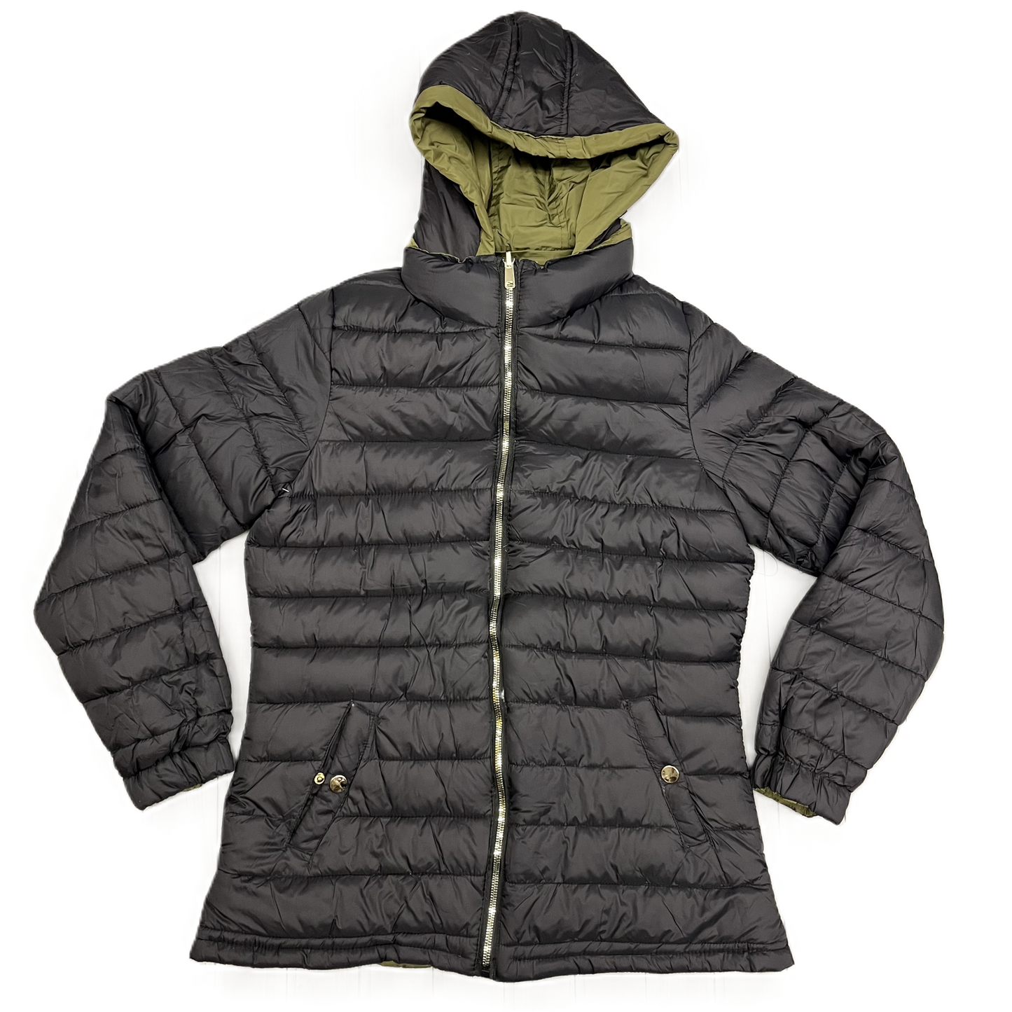 Coat Puffer & Quilted By Snobbish In Green, Size: Xl