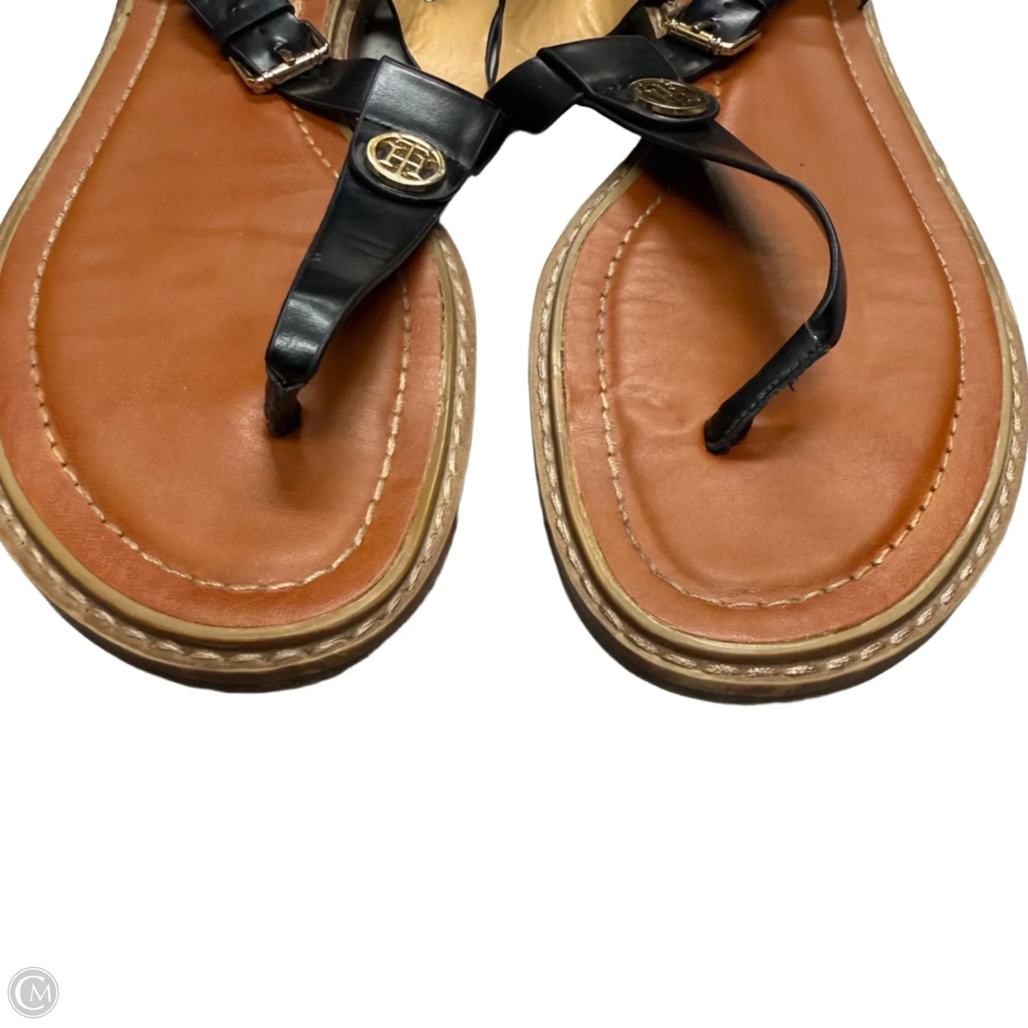 Sandals Flats By Tommy Hilfiger In Black, Size: 10