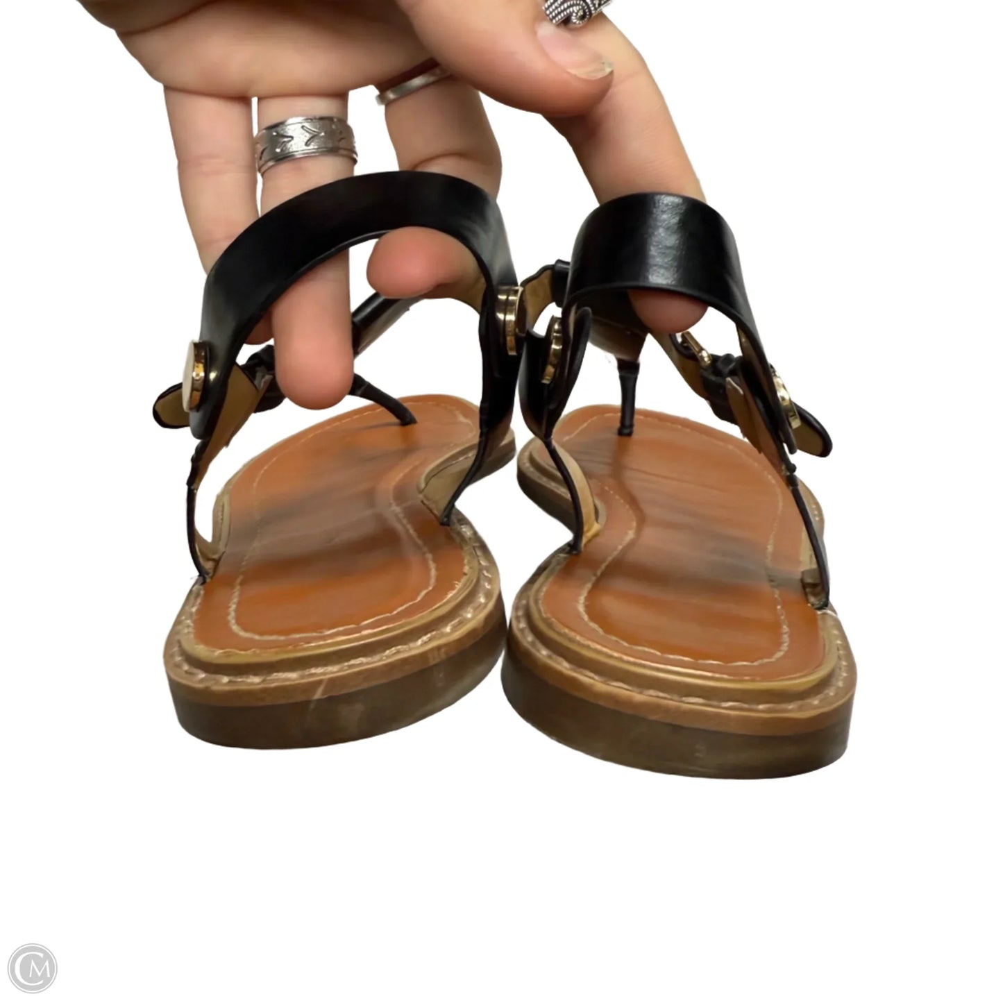 Sandals Flats By Tommy Hilfiger In Black, Size: 10