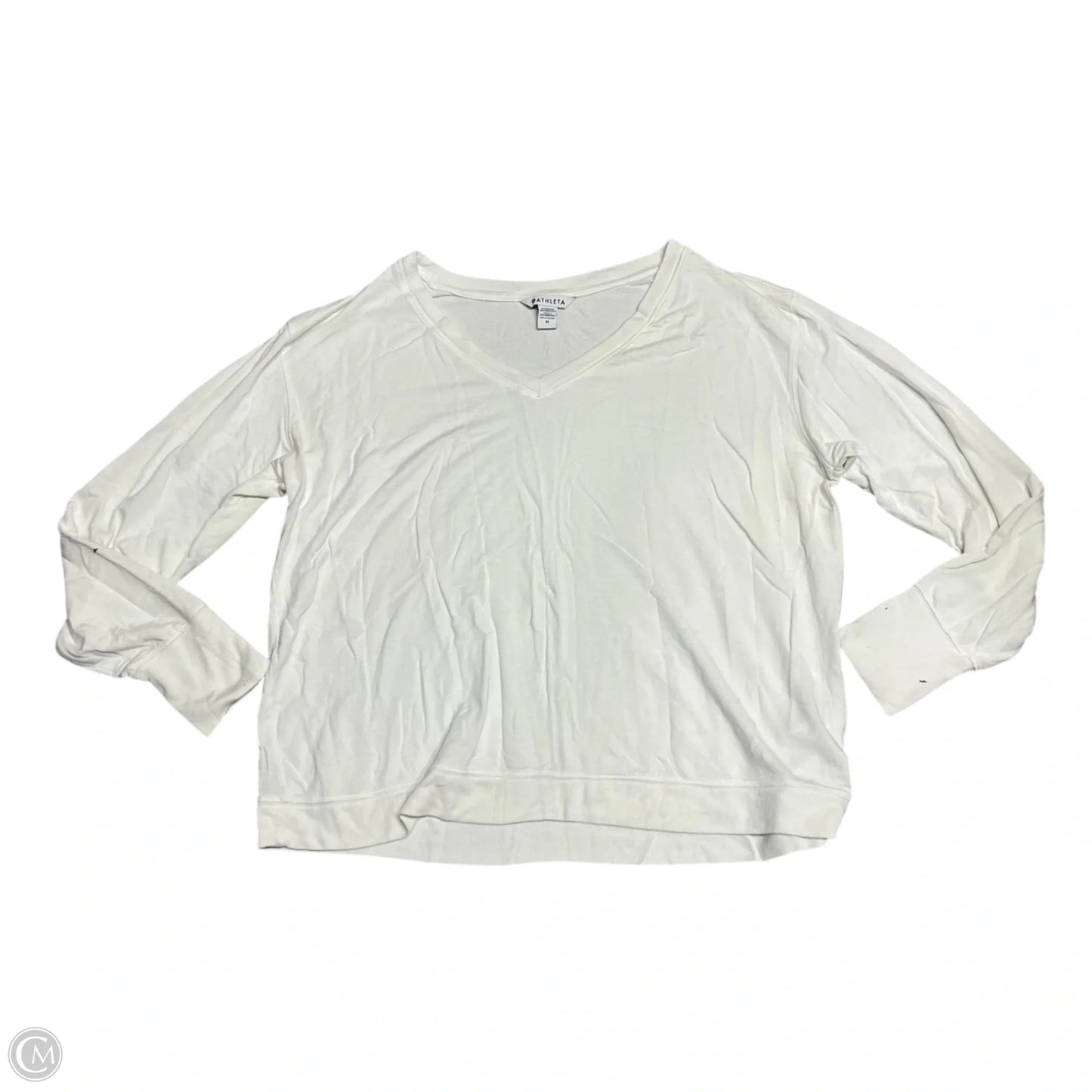 Top Long Sleeve By Athleta In White, Size: 1x