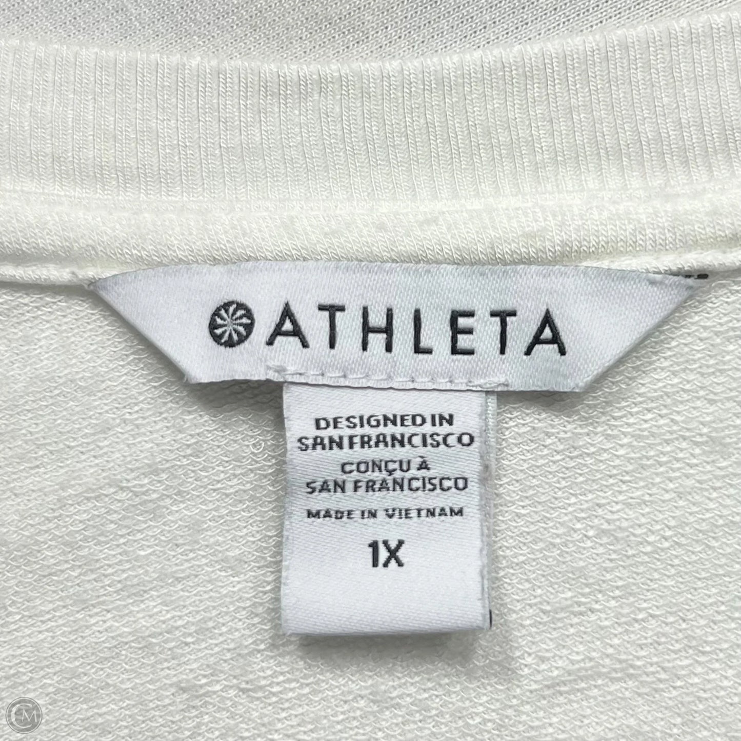 Top Long Sleeve By Athleta In White, Size: 1x