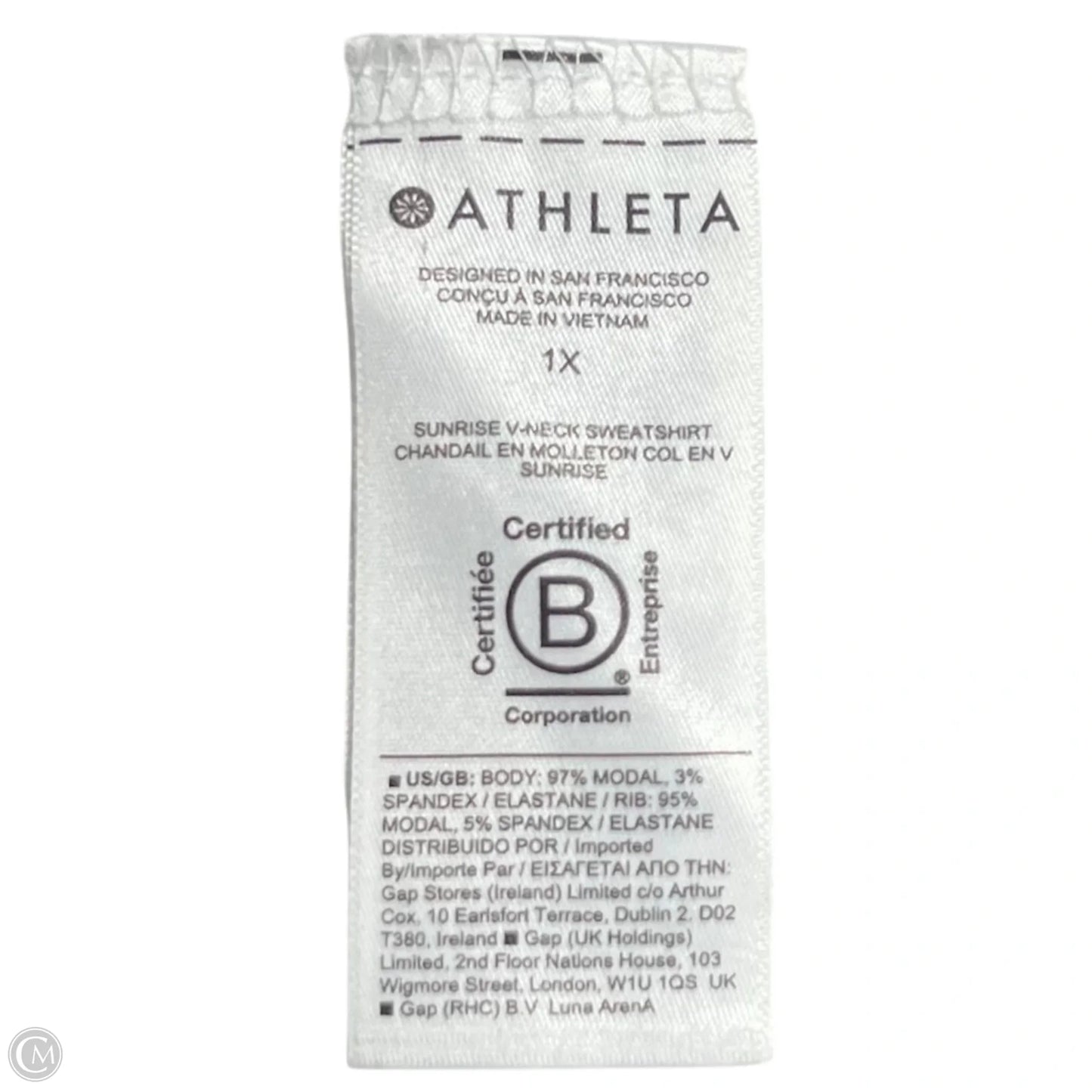 Top Long Sleeve By Athleta In White, Size: 1x