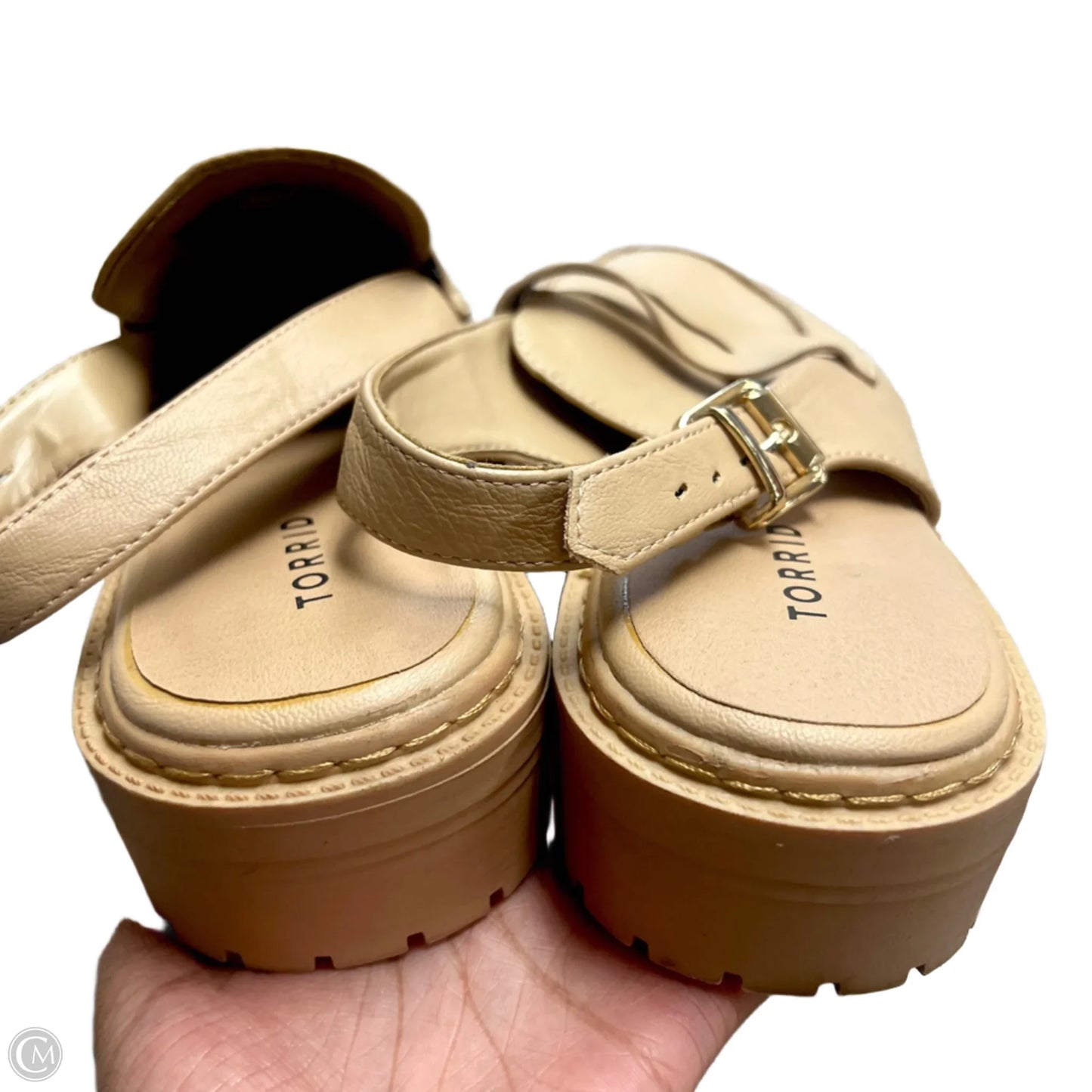 Shoes Heels Wedge By Torrid In Tan, Size: 9.5