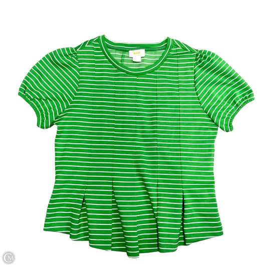 Top Short Sleeve By Maeve In Green & White, Size: S