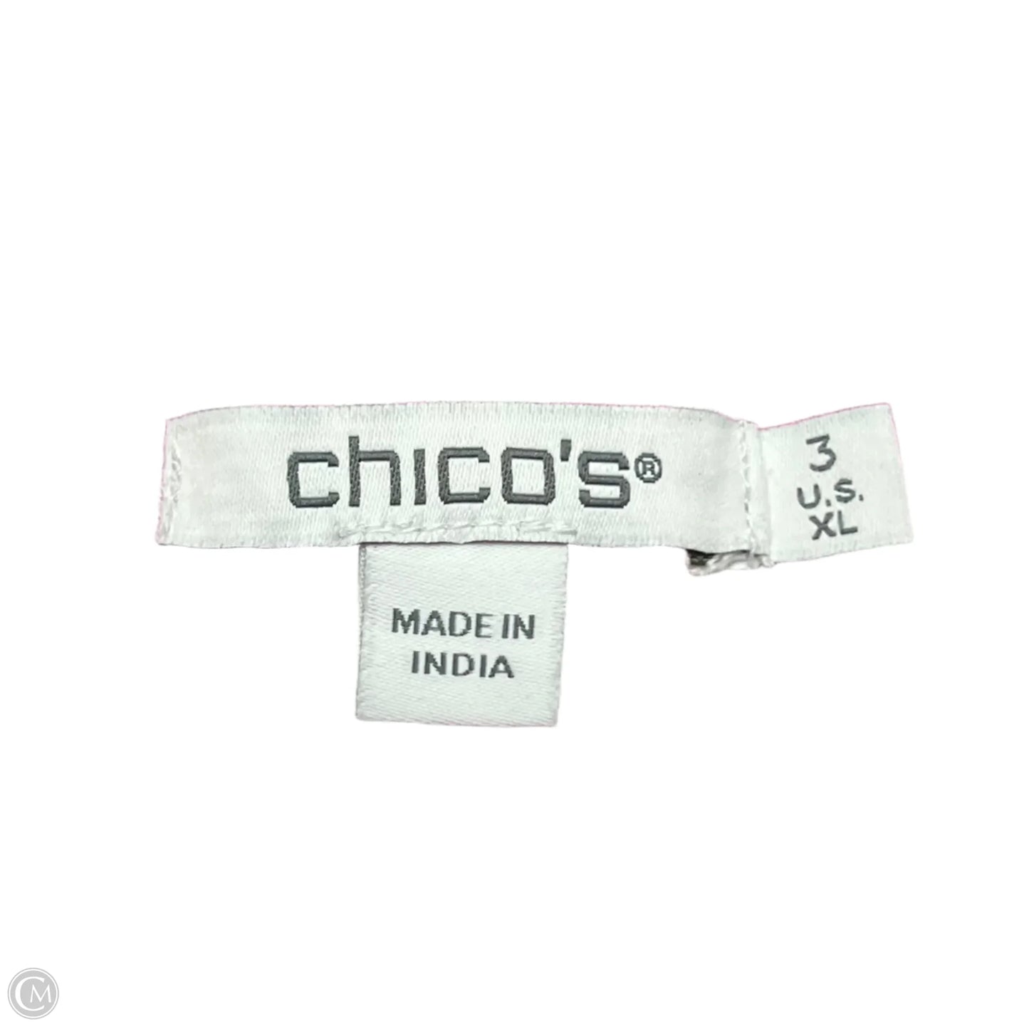 Top Short Sleeve By Chicos In Purple & White, Size: Xl