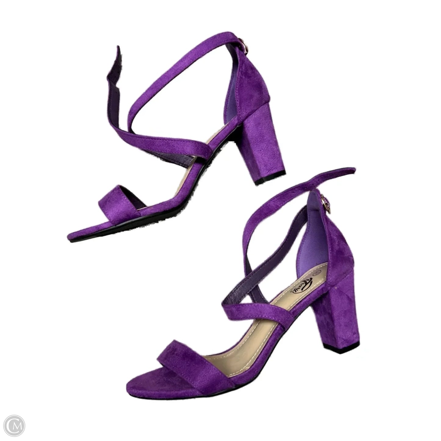 Sandals Heels Block By Trary In Purple, Size: 10