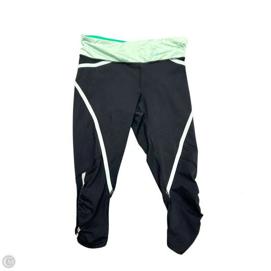 Athletic Capris By Lululemon In Black & Green, Size: 4