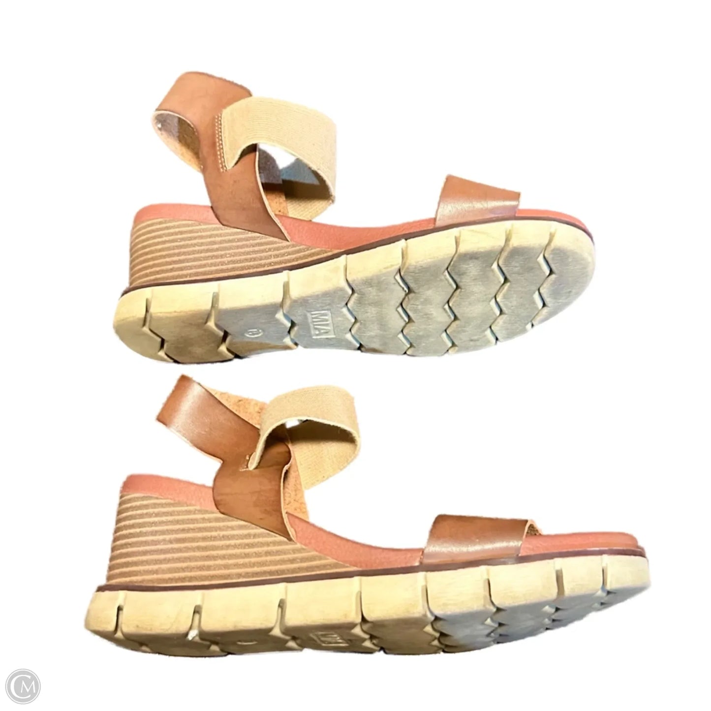 Sandals Heels Wedge By Mia In Brown, Size: 7.5
