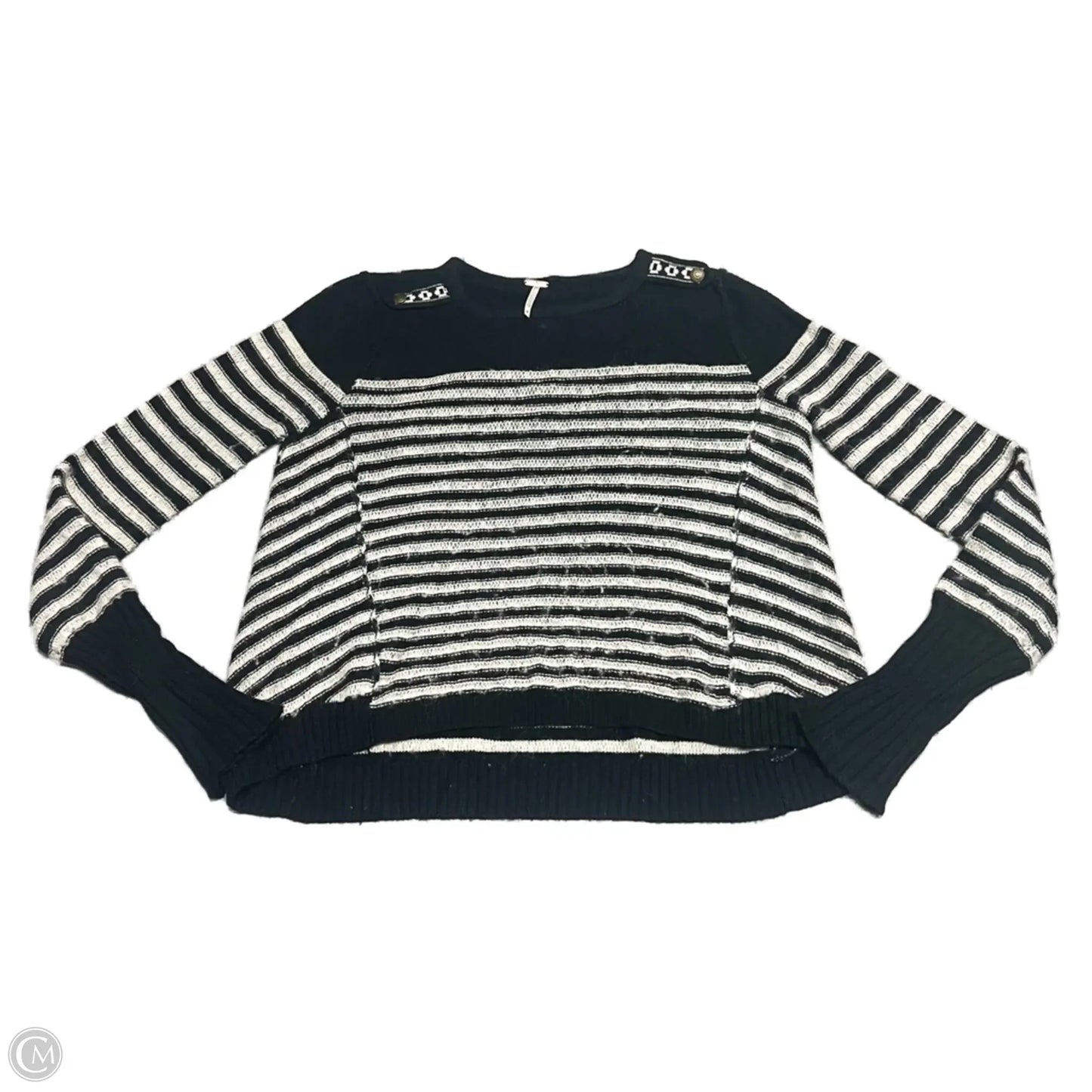 Sweater By Free People In Black & Cream, Size: S