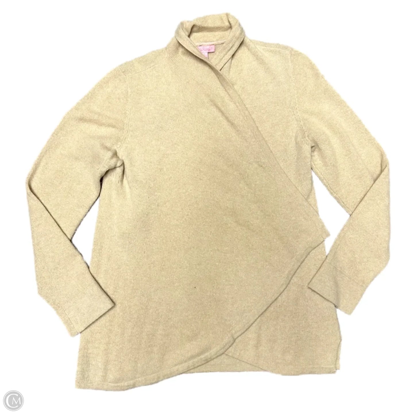 Sweater Cardigan Designer By Lilly Pulitzer In Tan, Size: L